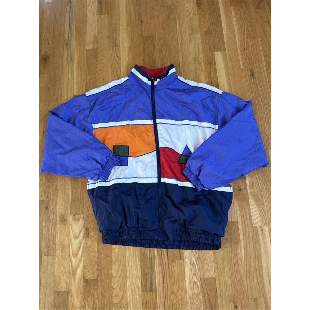 Vintage Y2K MacGregor Windbreaker Jacket Full Zip Up Color Block 90s Size XL